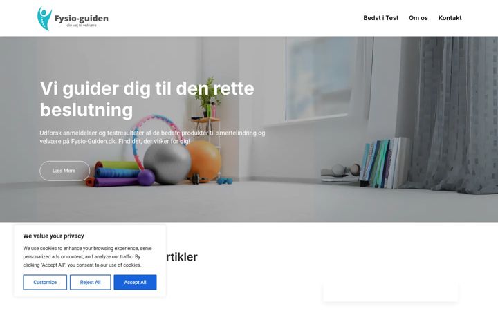 Screenshot of fysio-guiden.dk
