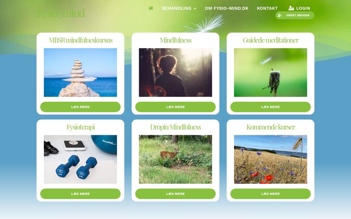 Screenshot von fysio-mind.dk