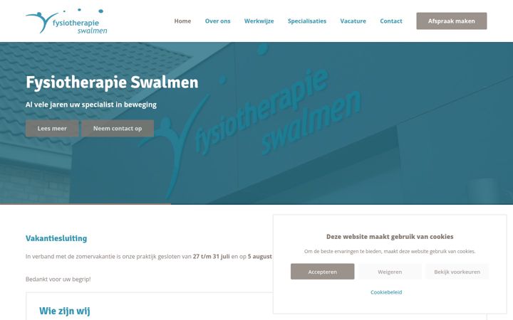 Screenshot of fysiocentrumswalmen.nl