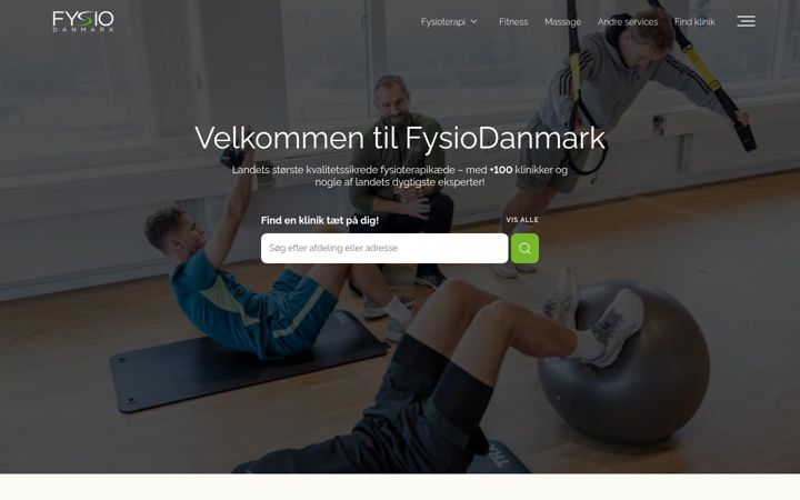 Screenshot of fysiodanmark.dk