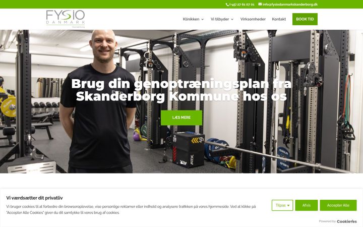 Screenshot of fysiodanmarkskanderborg.dk