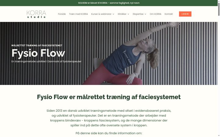 Screenshot of fysioflow.dk