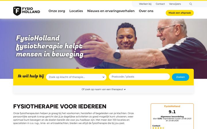 Screenshot of fysioholland.nl