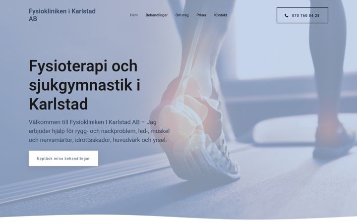 Screenshot of fysiokarlstad.se