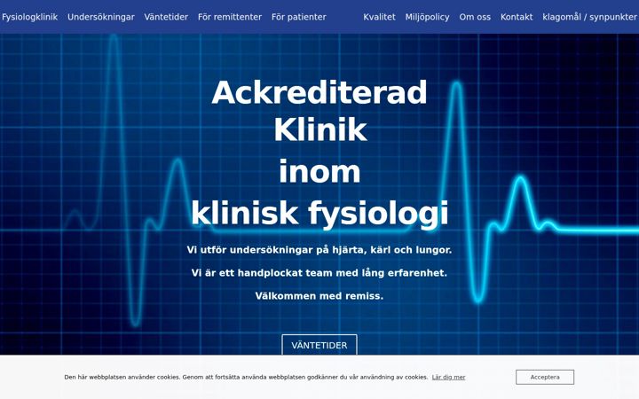 Screenshot of fysiologklinik.se