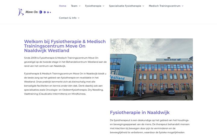 Screenshot of fysiomoveon.nl