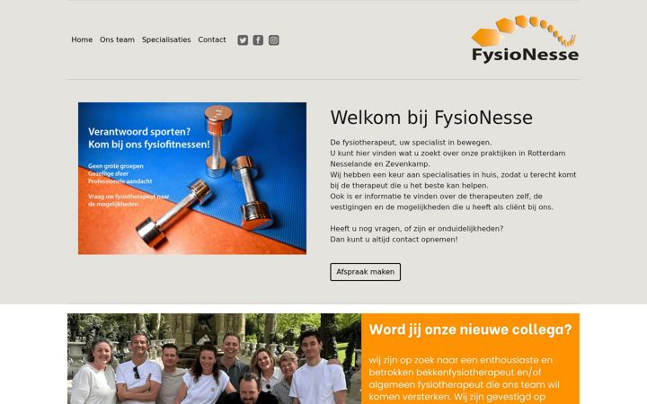 Screenshot of fysionesse.nl