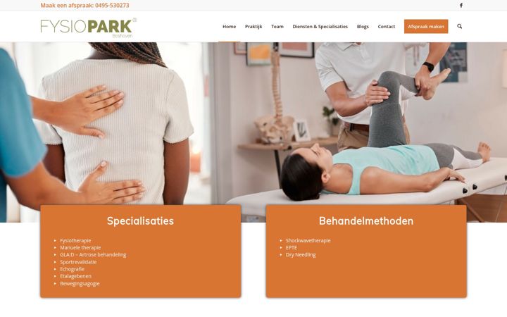 Screenshot of fysioparkboshoven.nl