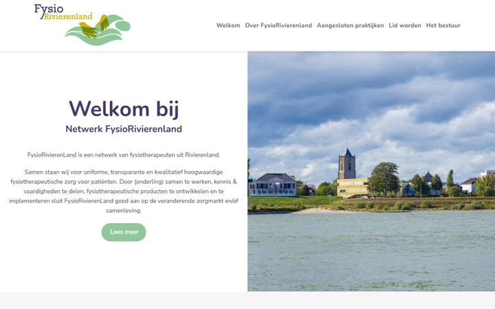 Screenshot of fysiorivierenland.nl