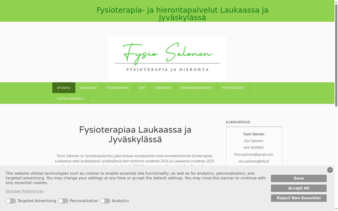 Screenshot of the consent banner shown before any interaction