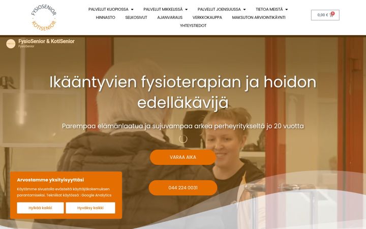 Screenshot of fysiosenior.fi