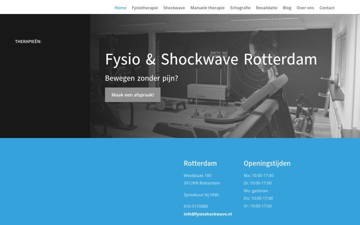 Screenshot of fysioshockwave-rotterdam.nl