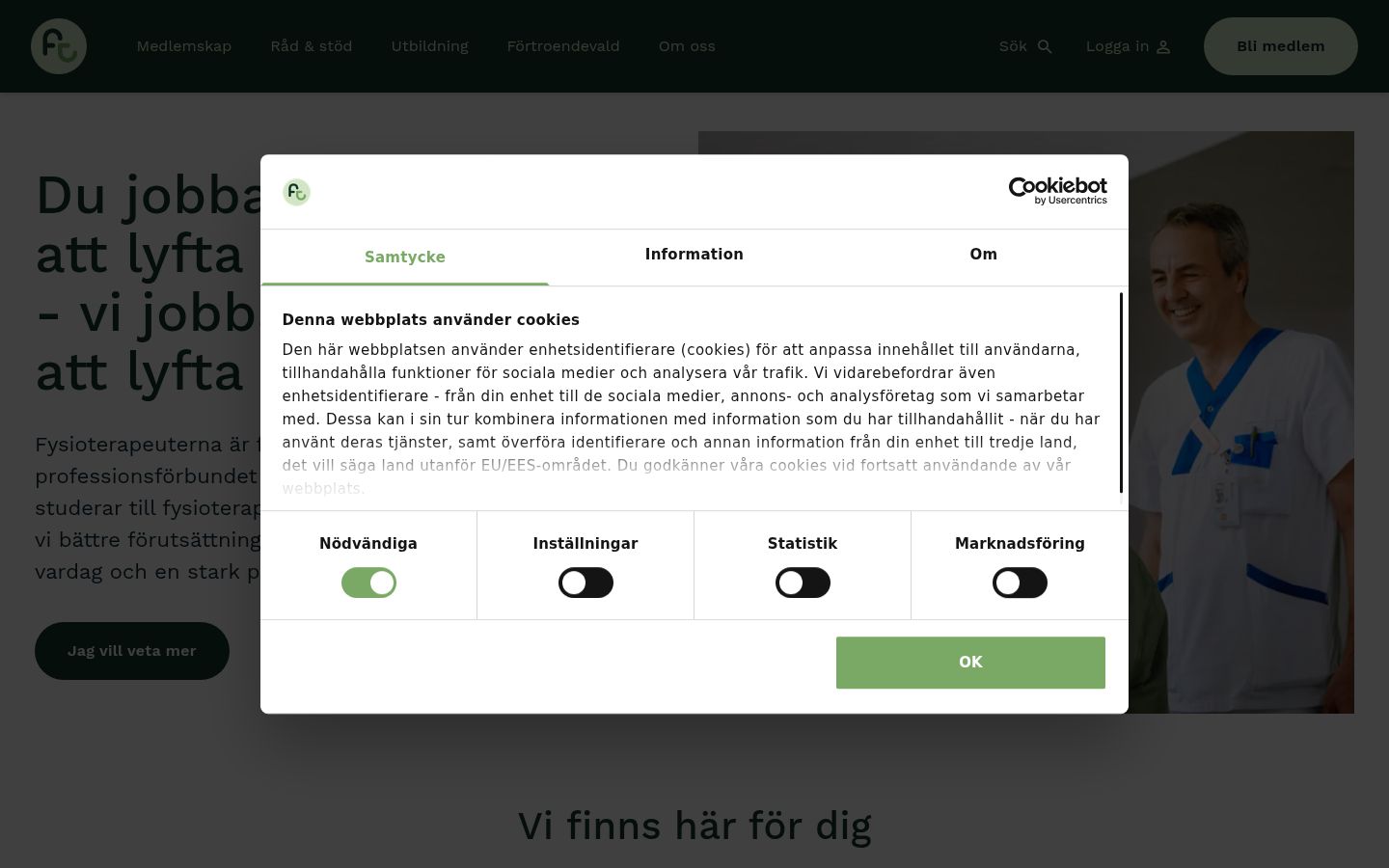 Screenshot of the consent banner shown before any interaction