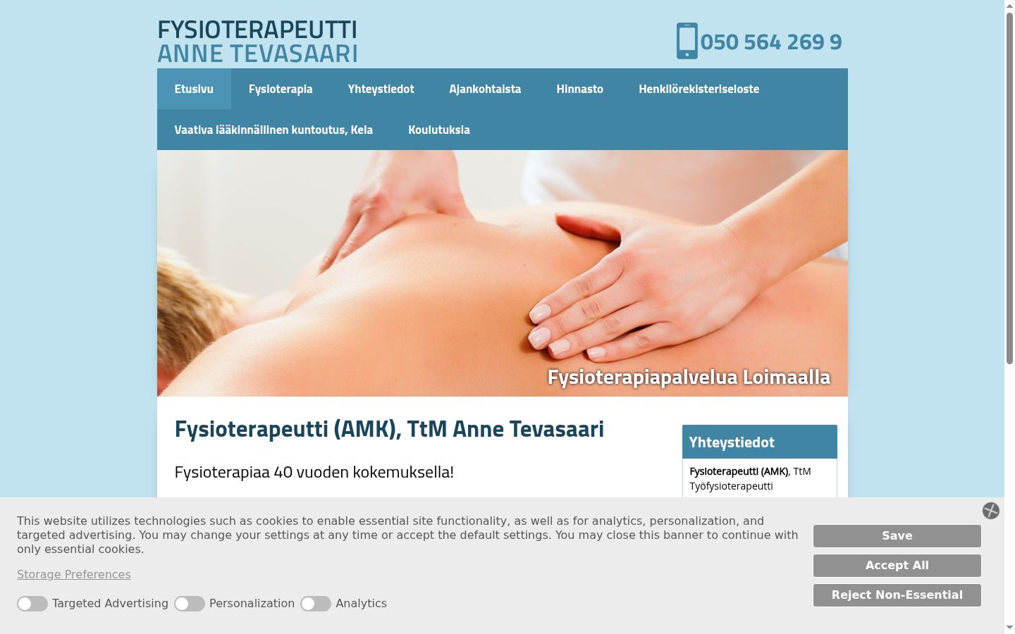 Screenshot of the consent banner shown before any interaction