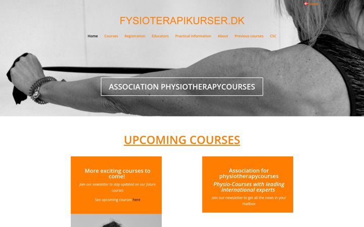 Screenshot of fysioterapikurser.dk