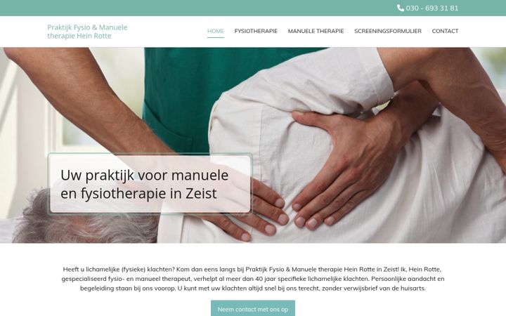 Screenshot of fysiotherapeutenzeist.nl