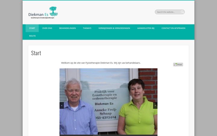 Screenshot of fysiotherapie-diekman-es.nl