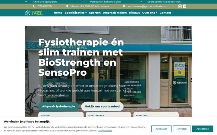 Screenshot of fysiotherapie-krommenie.nl
