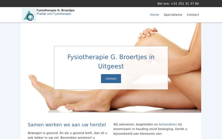 Screenshot of fysiotherapie-uitgeest.nl