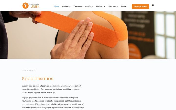 Screenshot of fysiotherapie-uniek.nl