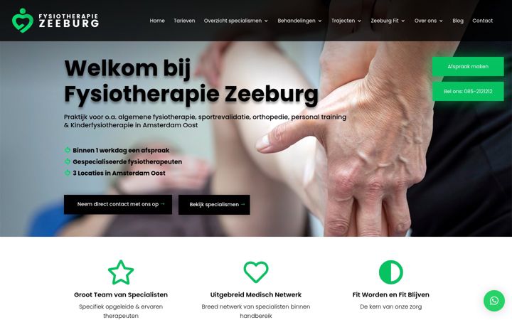 Екранна снимка на fysiotherapie-zeeburg.nl