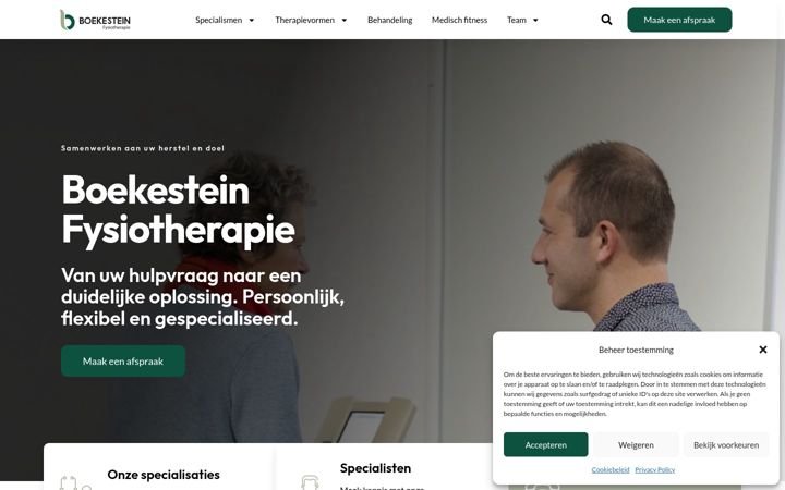 Screenshot of fysiotherapieboekestein.nl