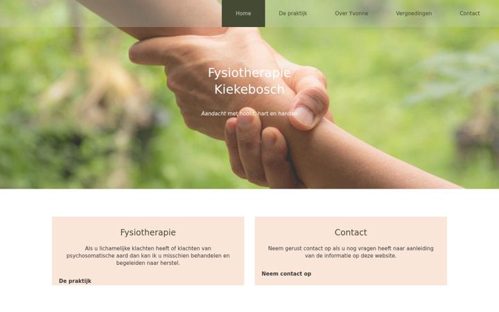 Skærmbillede af fysiotherapiekiekebosch.nl
