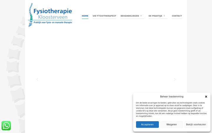 Screenshot of fysiotherapiekloosterveen.nl
