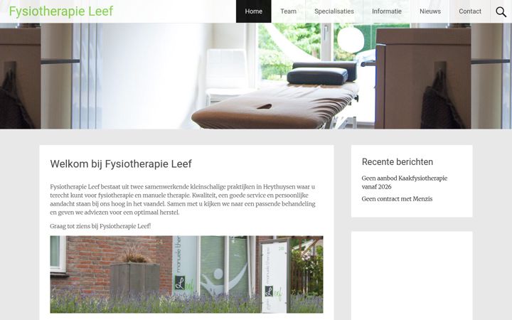Screenshot of fysiotherapieleef.nl