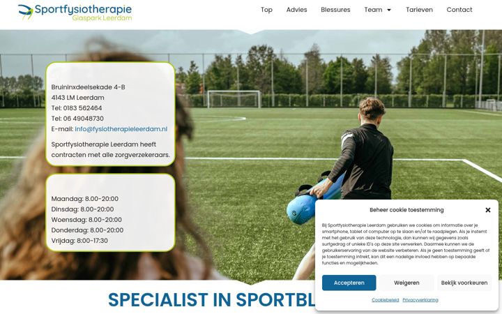 Screenshot of fysiotherapieleerdam.nl