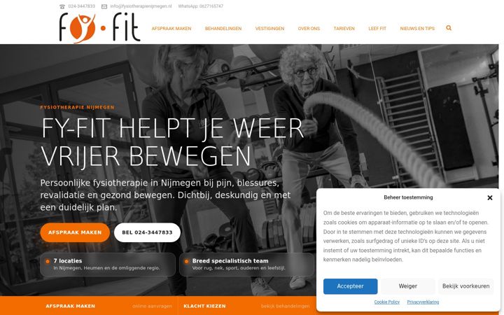 Screenshot of fysiotherapienijmegen.nl