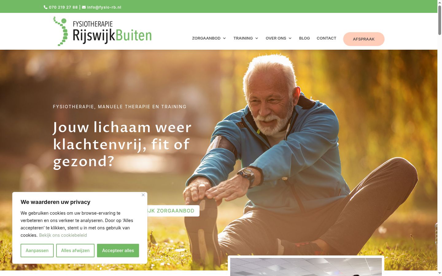 Screenshot van de toestemmingsbanner zoals getoond vóór enige interactie
