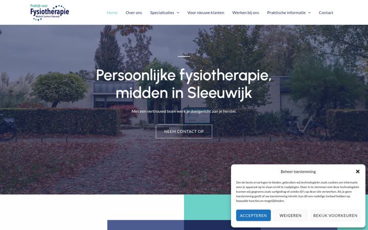 Screenshot of fysiotherapiesleeuwijk.nl
