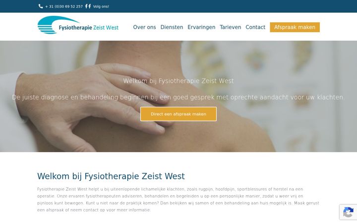 Screenshot of fysiotherapiezeistwest.nl