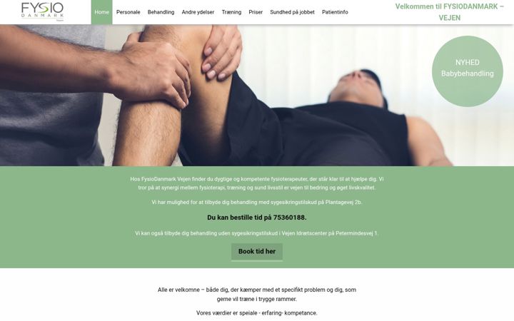 Screenshot of fysiovejen.dk