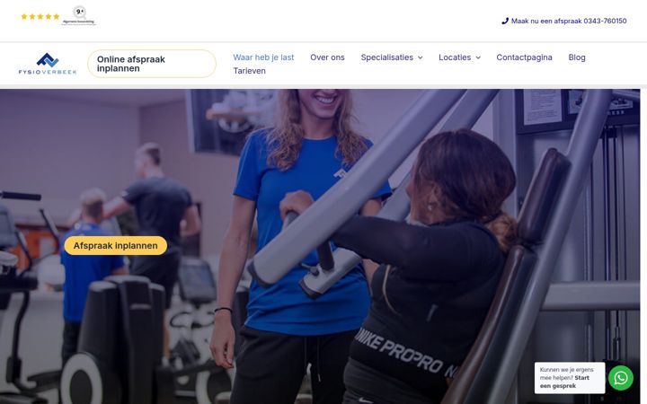 Screenshot of fysioverbeek.nl