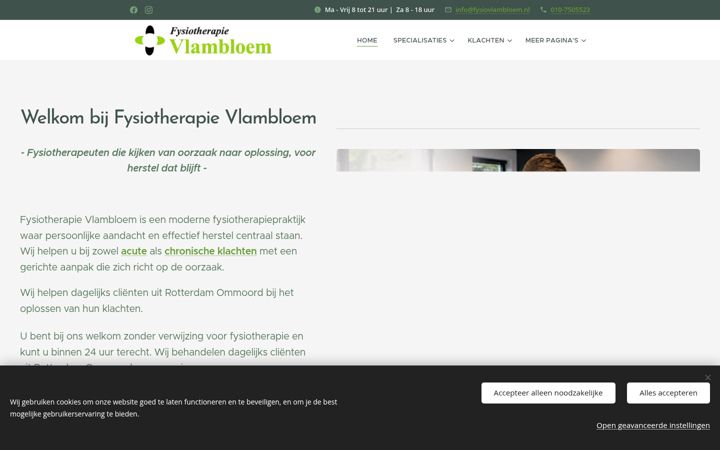 Screenshot of fysiovlambloem.nl