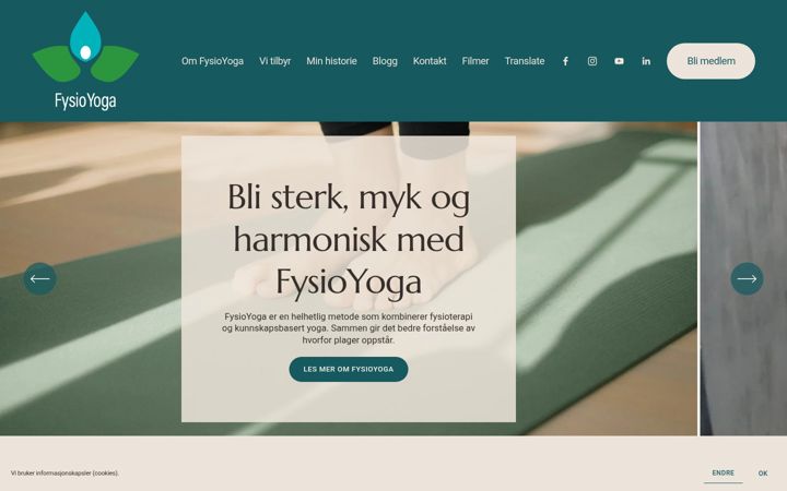Screenshot of fysioyogabodo.no