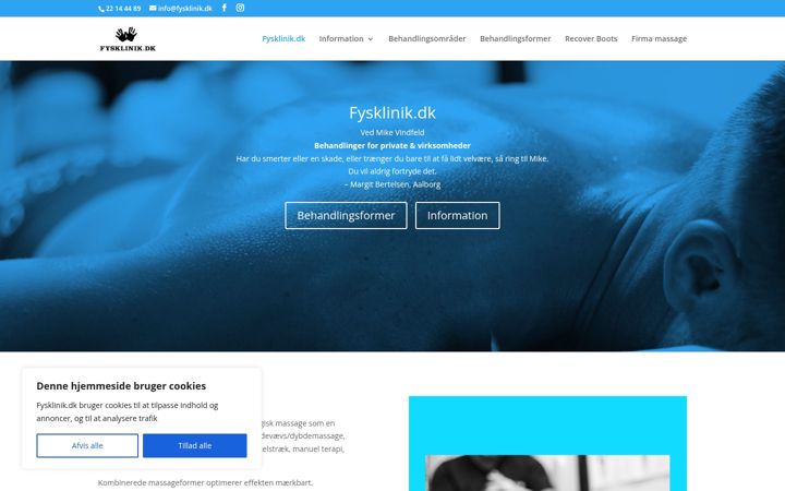 Screenshot of fysklinik.dk