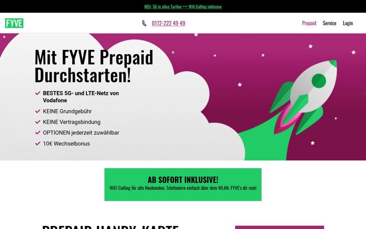 Snímek obrazovky fyve.de