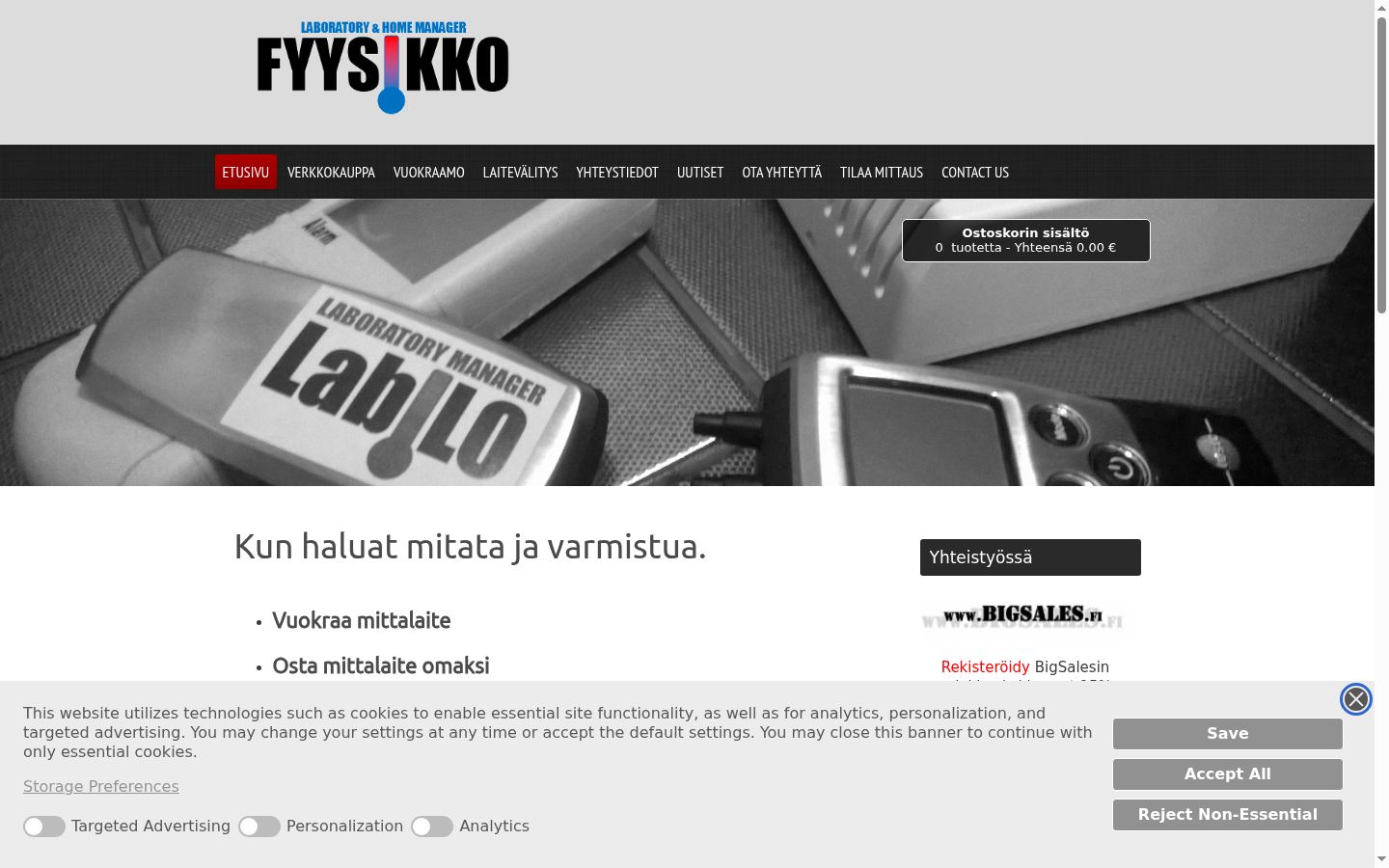 Screenshot of the consent banner shown before any interaction