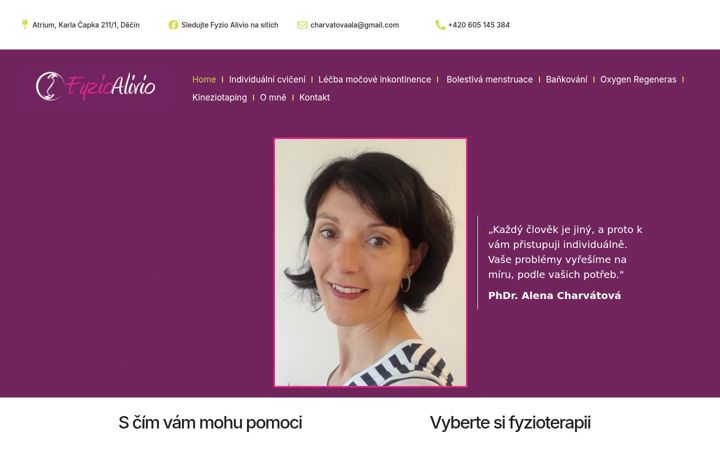 Screenshot of fyzioalivio.cz