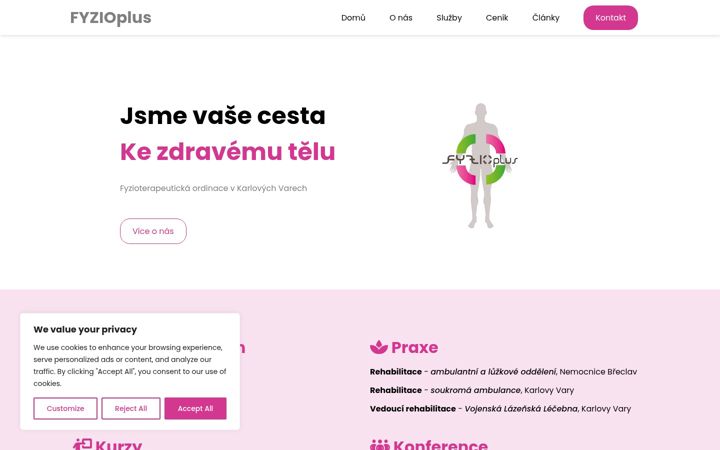 Screenshot of fyzioplus.cz