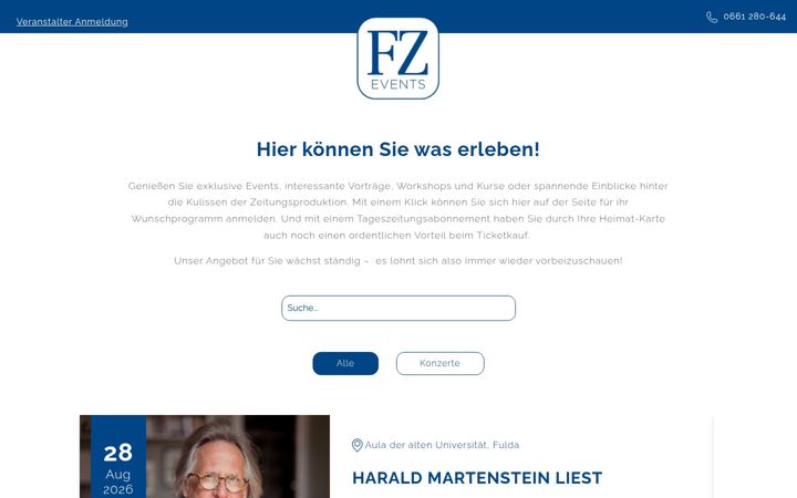 Screenshot von fz-events.de