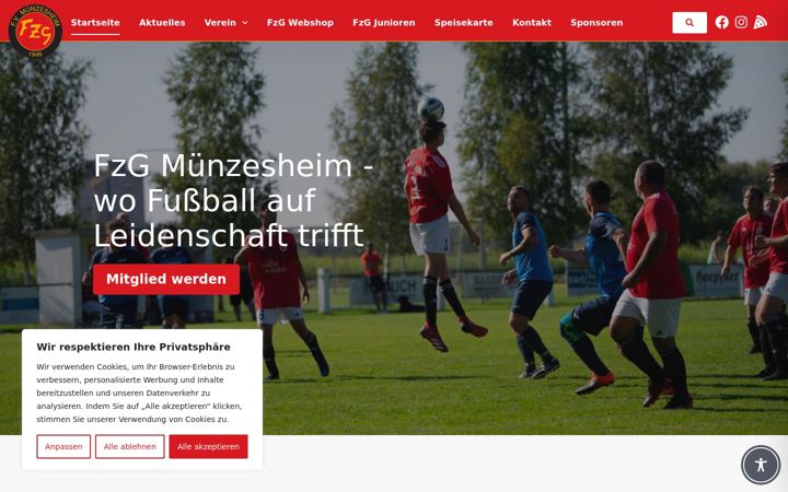 Snímek obrazovky fzg-muenzesheim.de