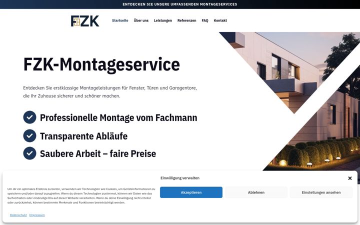 Screenshot of fzk-montageservice.de