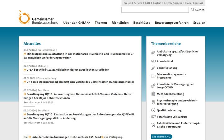 Screenshot of g-ba.de