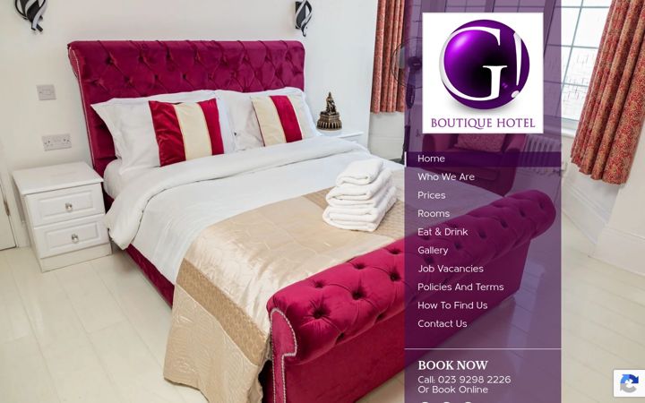 Screenshot of g-boutiquehotel.co.uk