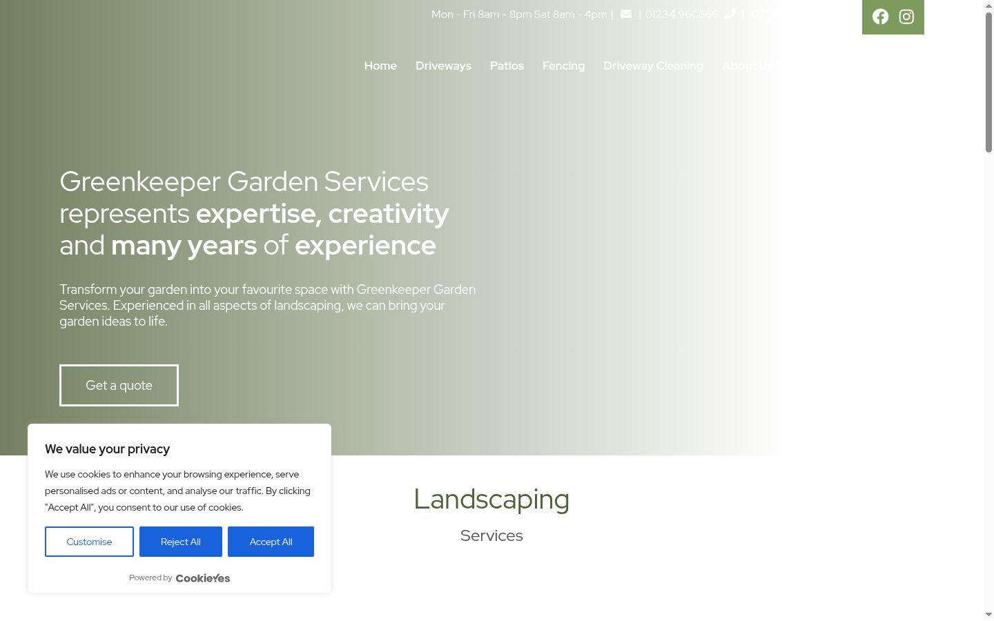 Screenshot of the consent banner shown before any interaction