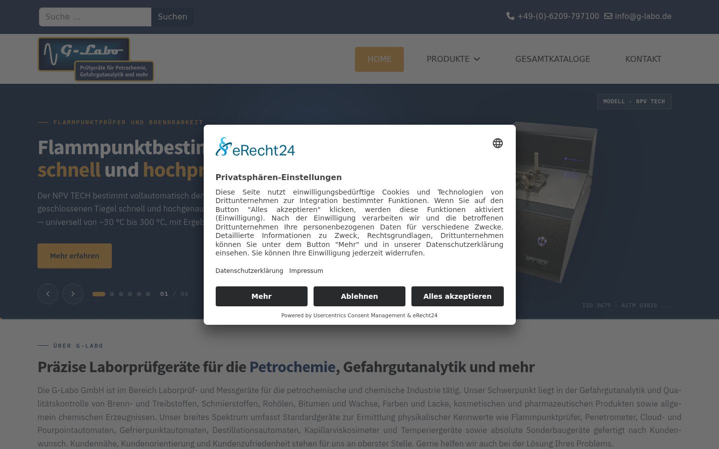 Screenshot of the consent banner shown before any interaction